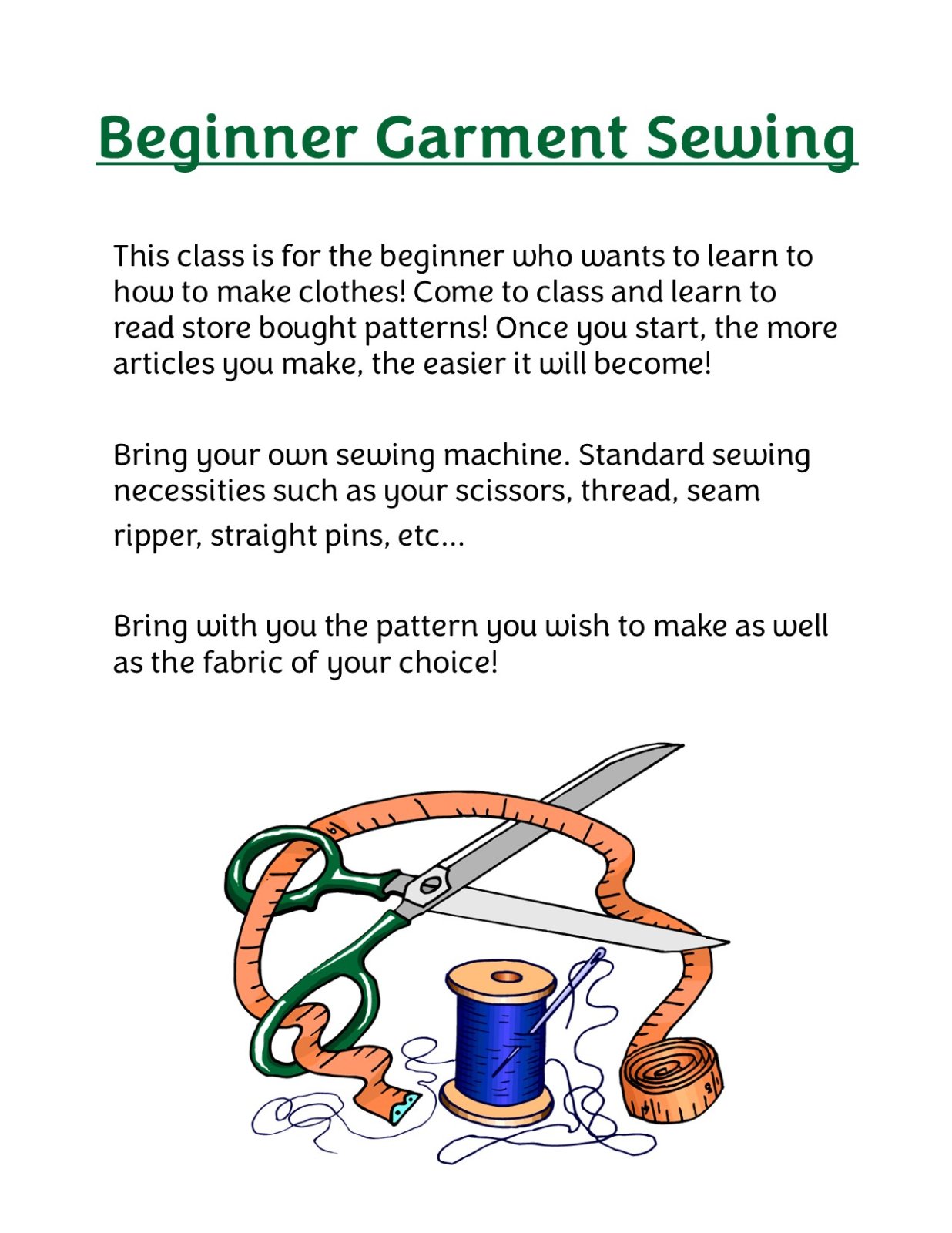 Beginner Garment Sewing