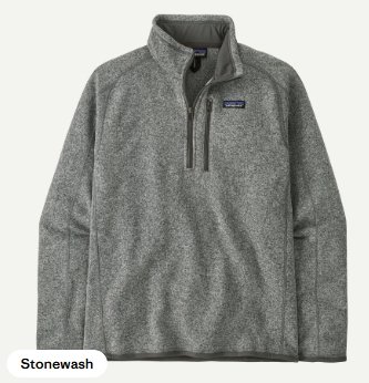 M's Patagonia Better Sweater 1/4 Zip 25523 - Stonewash