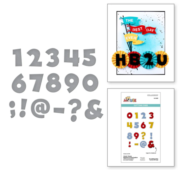 Spellbinders Classic Mouse Numbers and Punctuation Dies