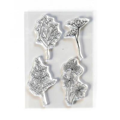 Elizabeth Craft Flowy Florals Clear Stamp - 810003533777