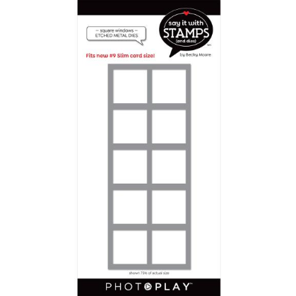 PhotoPlay Say It With Stamps Die Set #9 Square Window