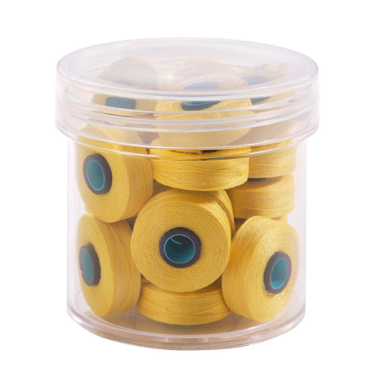 80108, Bright Yellow, 50wt, Prewound Bobbin Magna Soft Style L, hab+dash by FIL-TEC