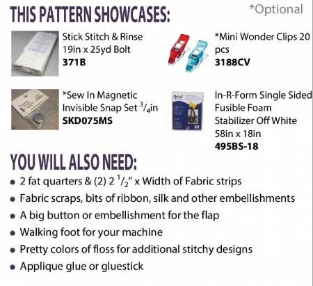 From Cut Loose Press Patterns NEW EASY ARTSY ENVELOPE CLUTCH QUILTING PATTERN