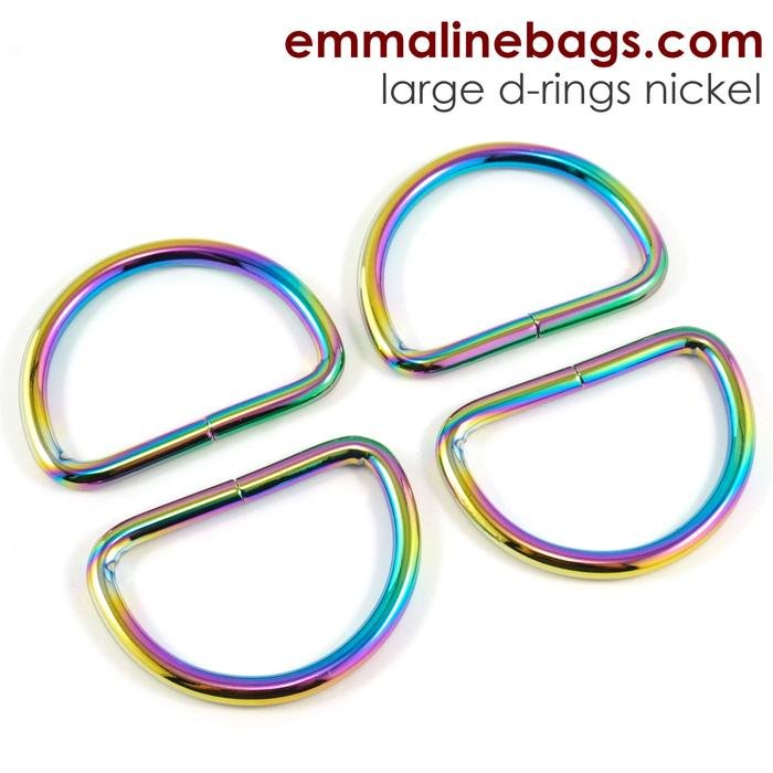 D-ring 1 1/2 (38mm) Iridescent Rainbow 4 pk