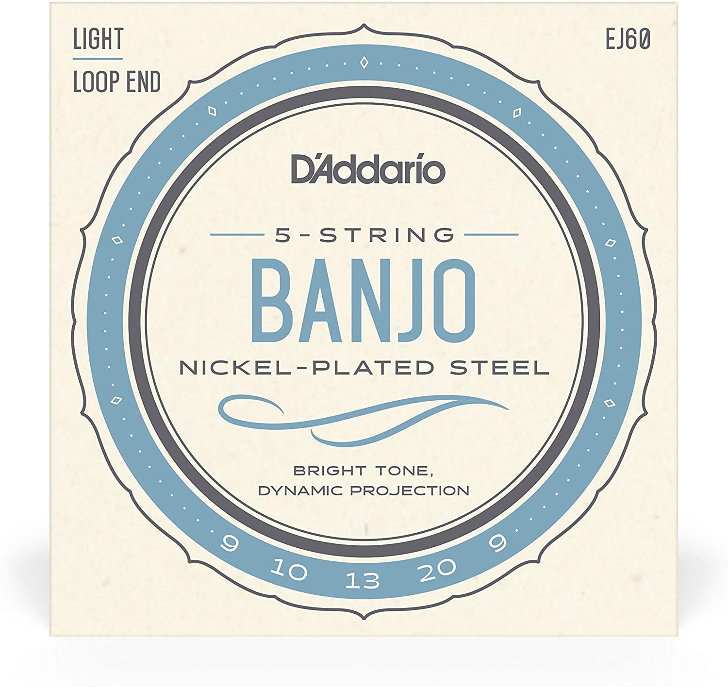 D'Addario 5String Banjo Nickel Loop End Strings 019954910822