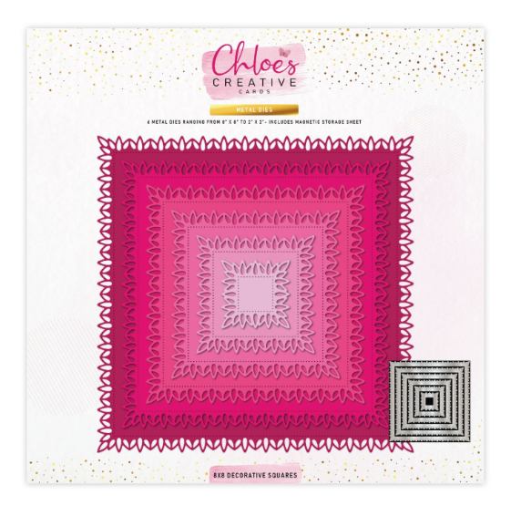 PRE ORDER Chloes Creative Cards Metal Die Set - 8X8 Decorative Squares