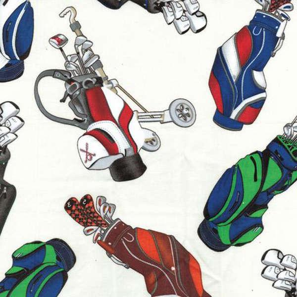 SPECIALTY FABRICS Golf Bags on Cream Tee Time by Maria Kalinowski for