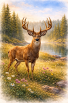 Deer Panel Print