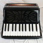 NEW Black Decorated Rossetti Bambino Piano Accordion MM 25 12